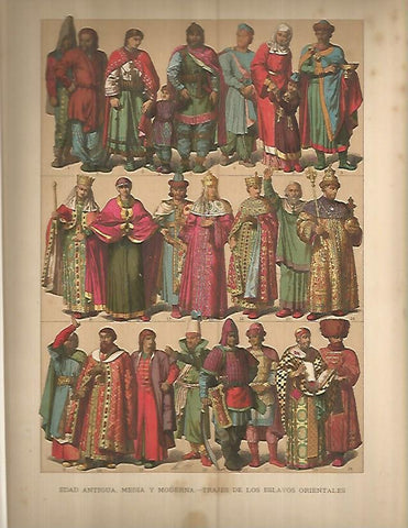LAMINA 9680: Trajes de los eslavos orientales