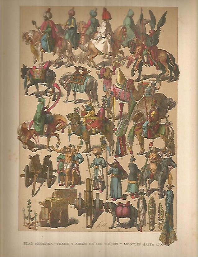 LAMINA 9682: Trajes y armas de los turcos y mogoles hasta el año 1700