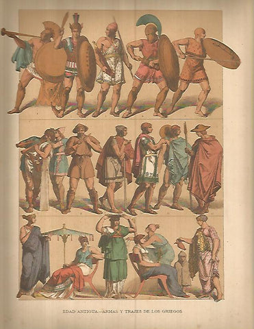 LAMINA 9683: Armas y trajes de la antigua Grecia