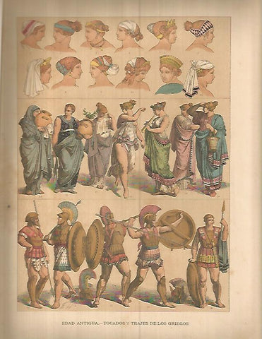 LAMINA 9684: Tocados y trajes de la antigua Grecia