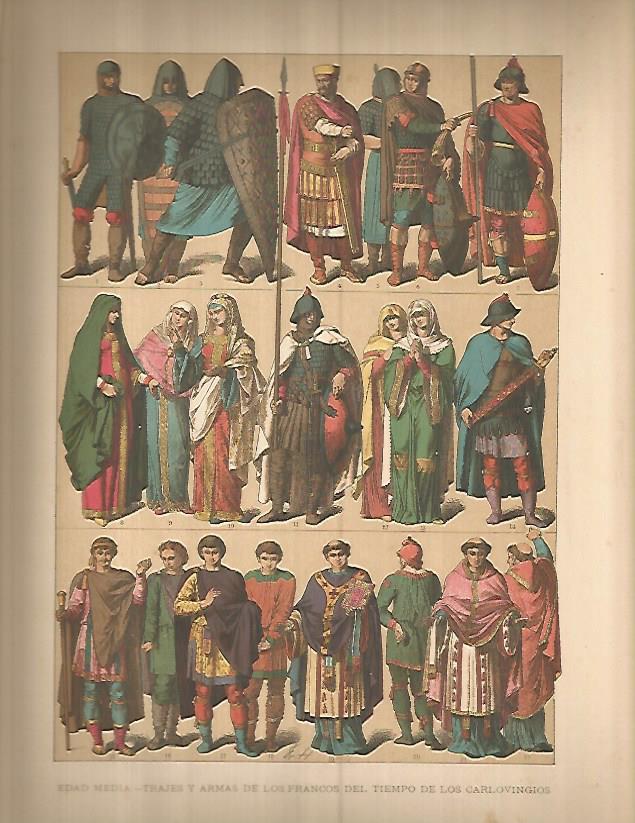 LAMINA 9686: Trajes y armas de los carlovingios