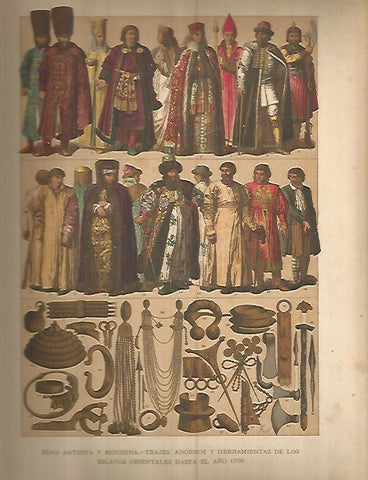 LAMINA 9689: Trajes adornos y herramientas de los eslavos orientales hasta 1700