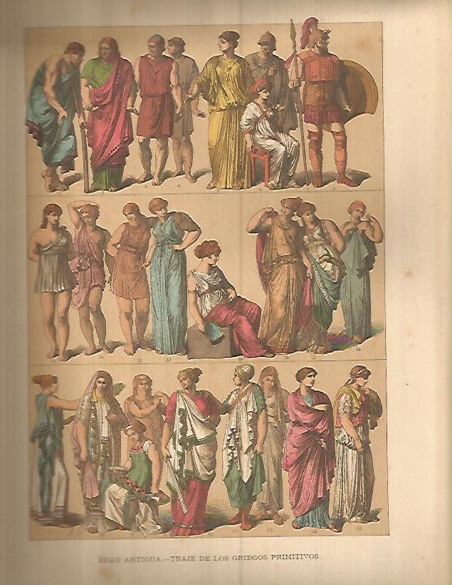 LAMINA 9690: Trajes de los griegos primitivos