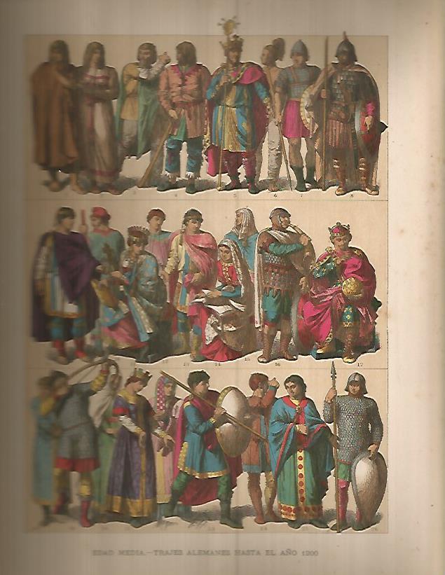 LAMINA 9692: Trajes de Alemania hasta el año 1200