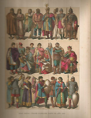 LAMINA 9692: Trajes de Alemania hasta el año 1200