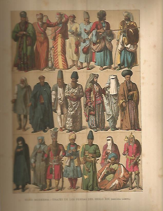 LAMINA 9706: Trajes y armas de los persas del siglo XIX