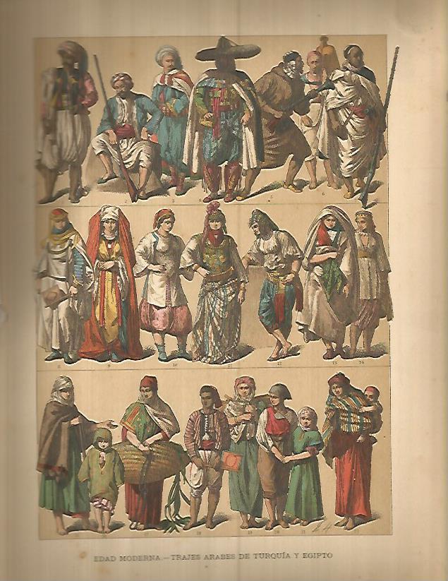 LAMINA 9708: Trajes arabes de Turquia y Egipto