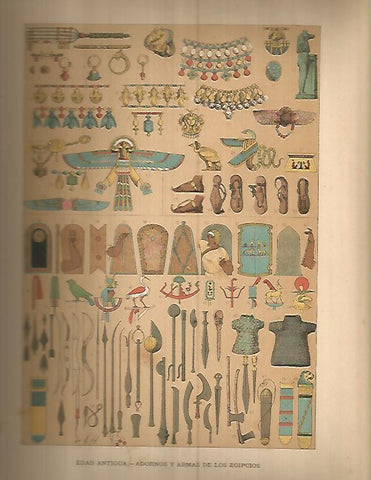 LAMINA 9723: adornos y armas del antiguo Egipto