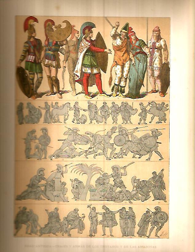 LAMINA 9732: Trajes y armas de Troya y de las Amazonas