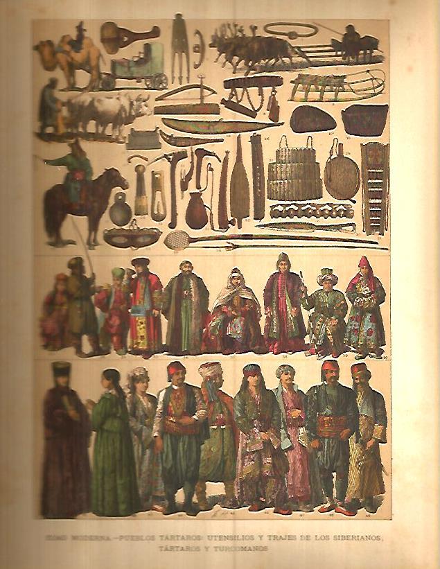 LAMINA 9737: Objetos y trajes de Siberia
