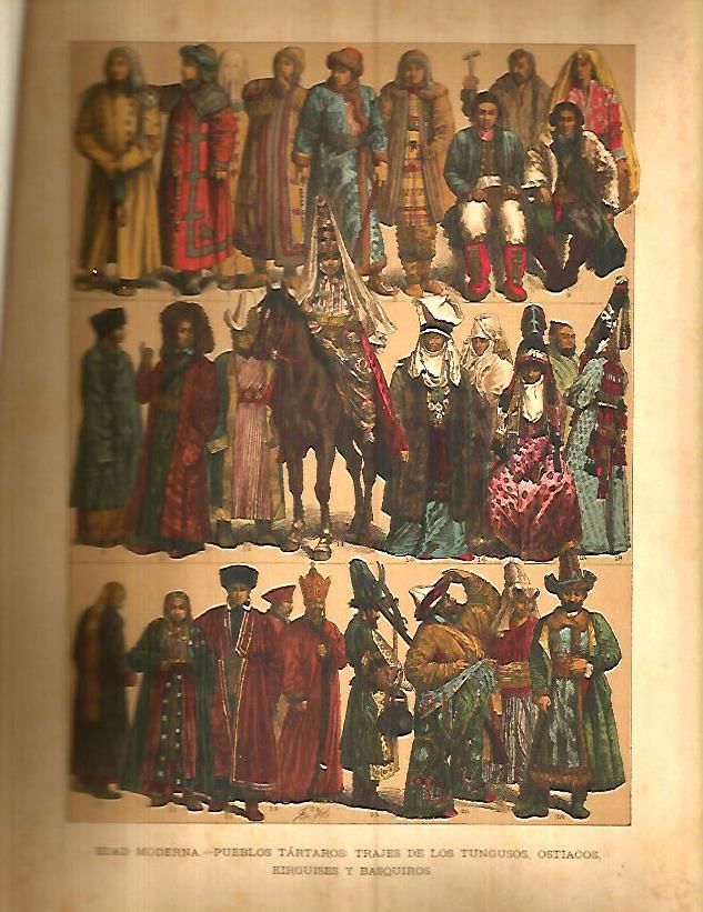 LAMINA 9738: Trajes de los tungusos ostiacos y basquiros