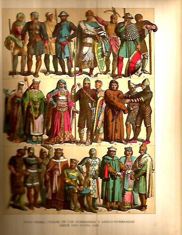 LAMINA 9753: Trajes de los normandos y anglo-normandos