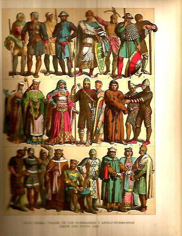 LAMINA 9753: Trajes de los normandos y anglo-normandos