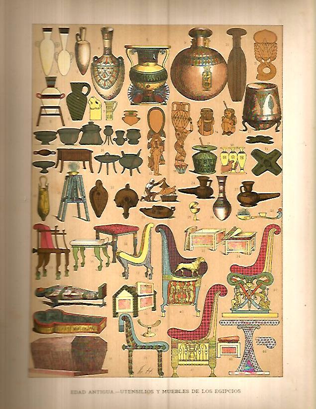 LAMINA 9757: Objetos y muebles del antiguo Egipto