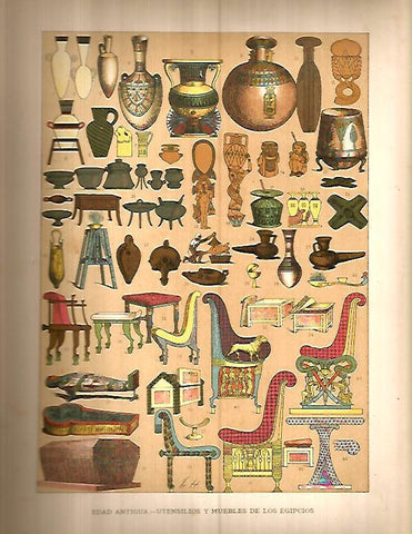 LAMINA 9757: Objetos y muebles del antiguo Egipto