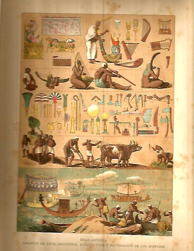 LAMINA 9760: Objetos agricolas y de navegacion del antiguo Egipto