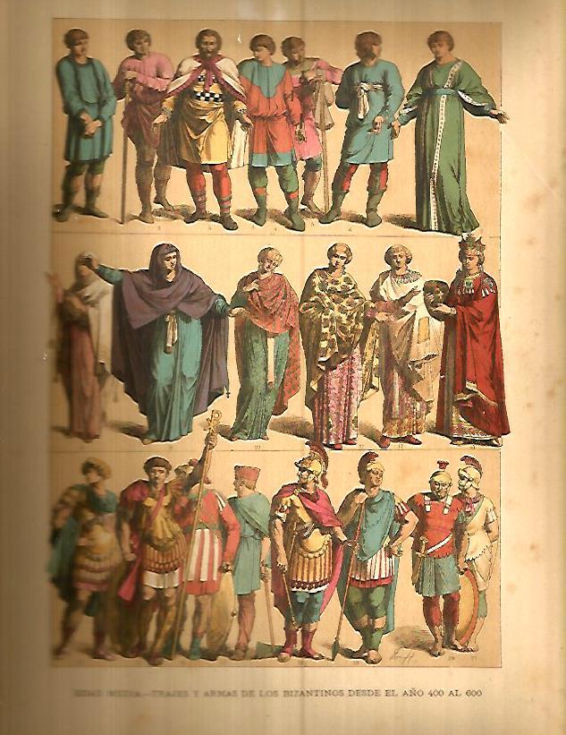 LAMINA 9762: Trajes y armas de los bizantinos en la Edad Media