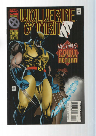 Marvel: Wolverine and Gambit num 4, vol. 1 - Victims, point of no return. El titulo es de color rojo metalizado