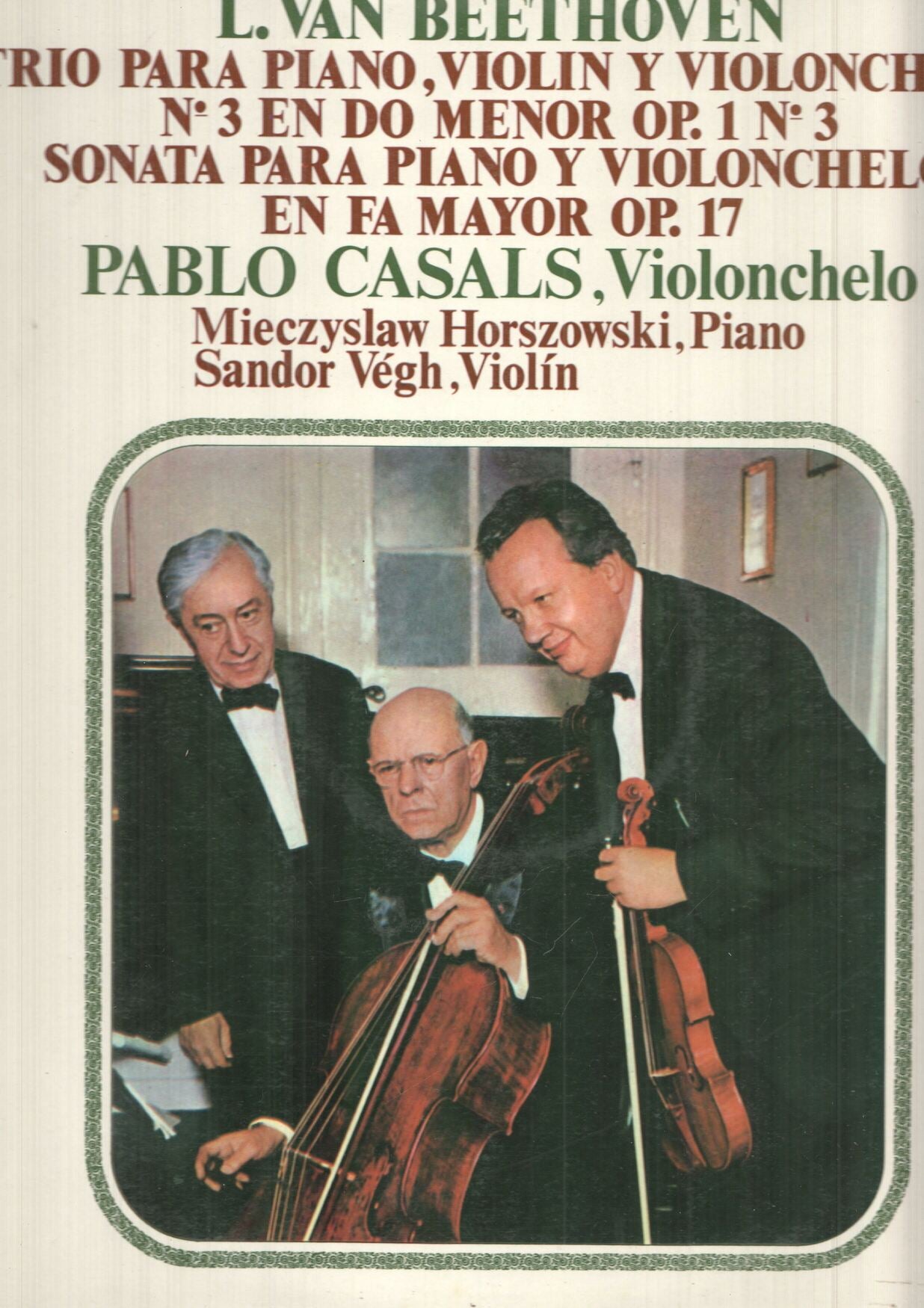 LP: Beethoven - Trio num 3 para piano, violin y violonchelo en do menor Op. 1 num 3