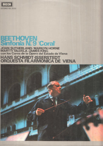 LP: Beethoven 9a sinfonia Coral, con los Coros  de la Opera de Viena. Hans Schmidt-Isserstedt