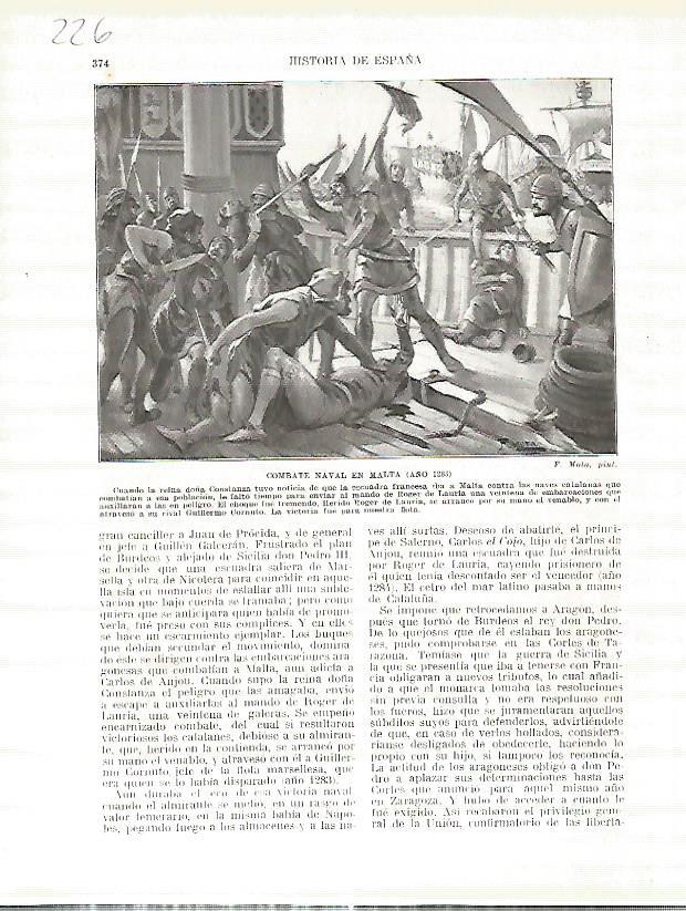 LAMINA 4739: Combate naval en Malta (año 1283)