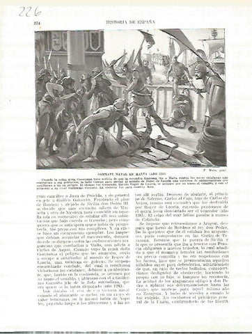 LAMINA 4739: Combate naval en Malta (año 1283)