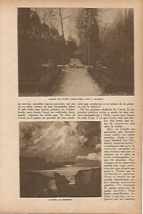 LAMINA BLANCO Y NEGRO 7771: Jardin en otoño por Santiago Rusiñol