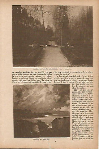 LAMINA BLANCO Y NEGRO 7771: Jardin en otoño por Santiago Rusiñol