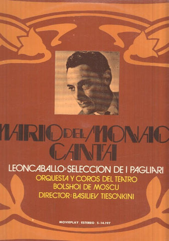 LP: Mario del Monaco, canta- Leoncaballo: Seleccion de i plagliari. Movieplay