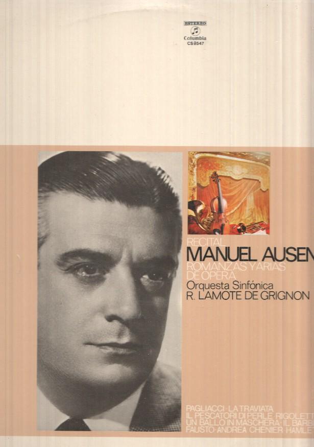 LP: Romanzasy arias de  - Manuel Asensi. Orquesta Sinfonica R. Lamote de Grignon