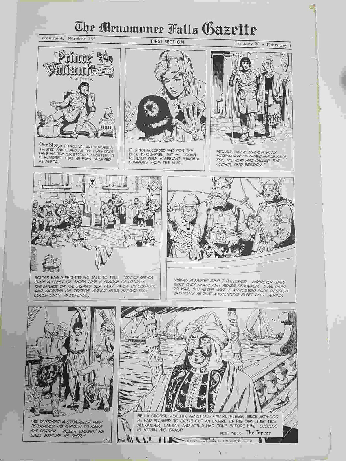 The Menomonee Falls Gazette volumen 4 numero 165 first section  (01.1975)