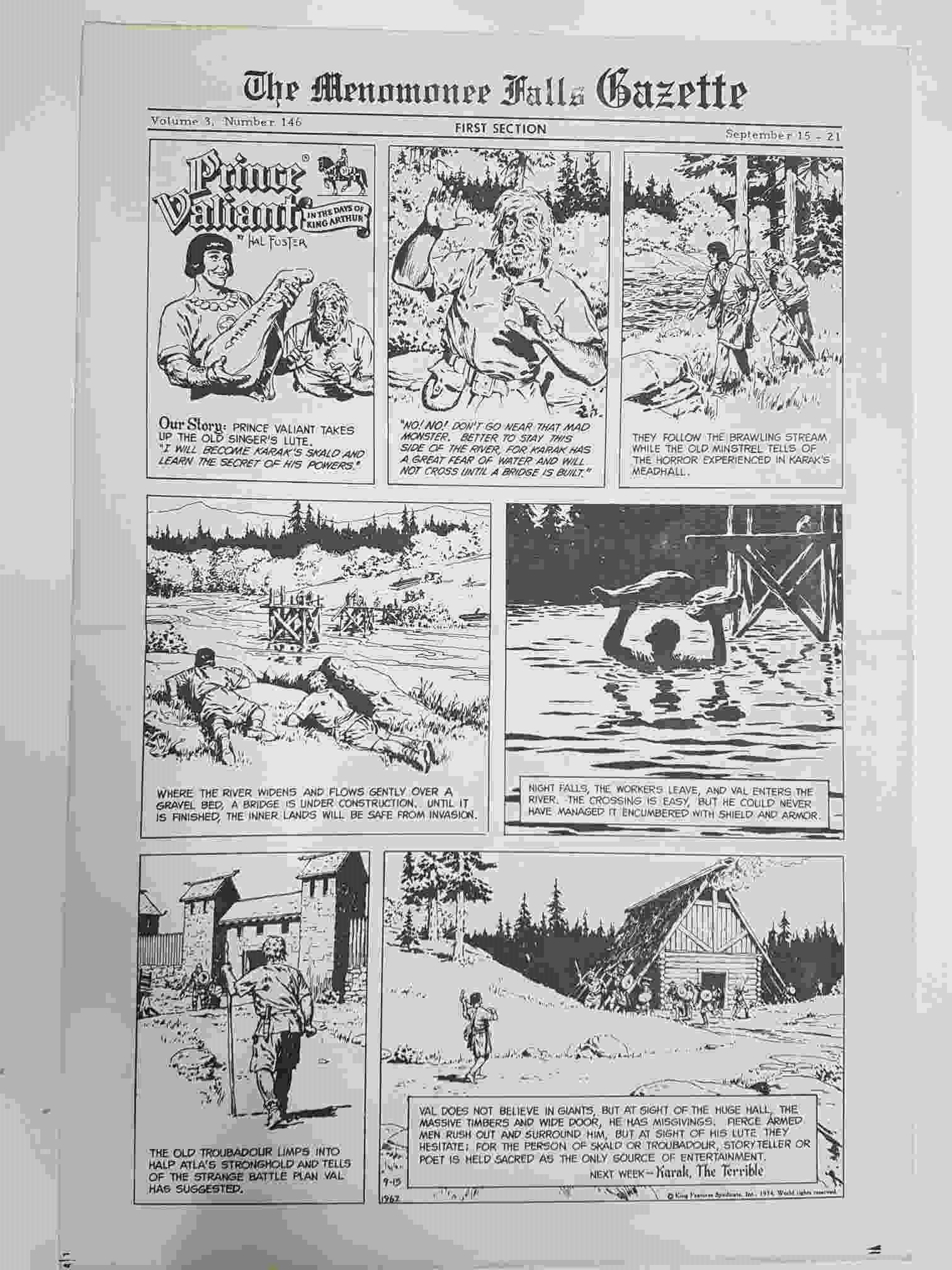 The Menomonee Falls Gazette volumen 3 numero 146 first section  (09.1974)