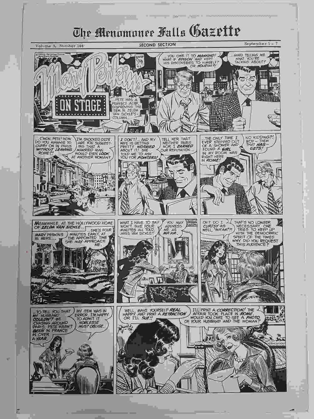 The Menomonee Falls Gazette volumen 3 numero 144 second section  (09.1974)