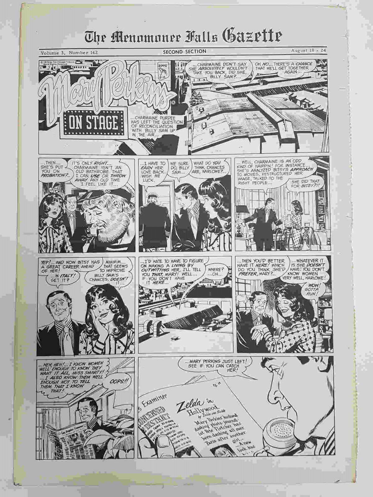 The Menomonee Falls Gazette volumen 3 numero 142 second section  (08.1974)