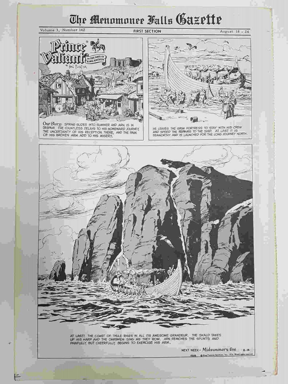 The Menomonee Falls Gazette volumen 3 numero 142 first section  (08.1974)