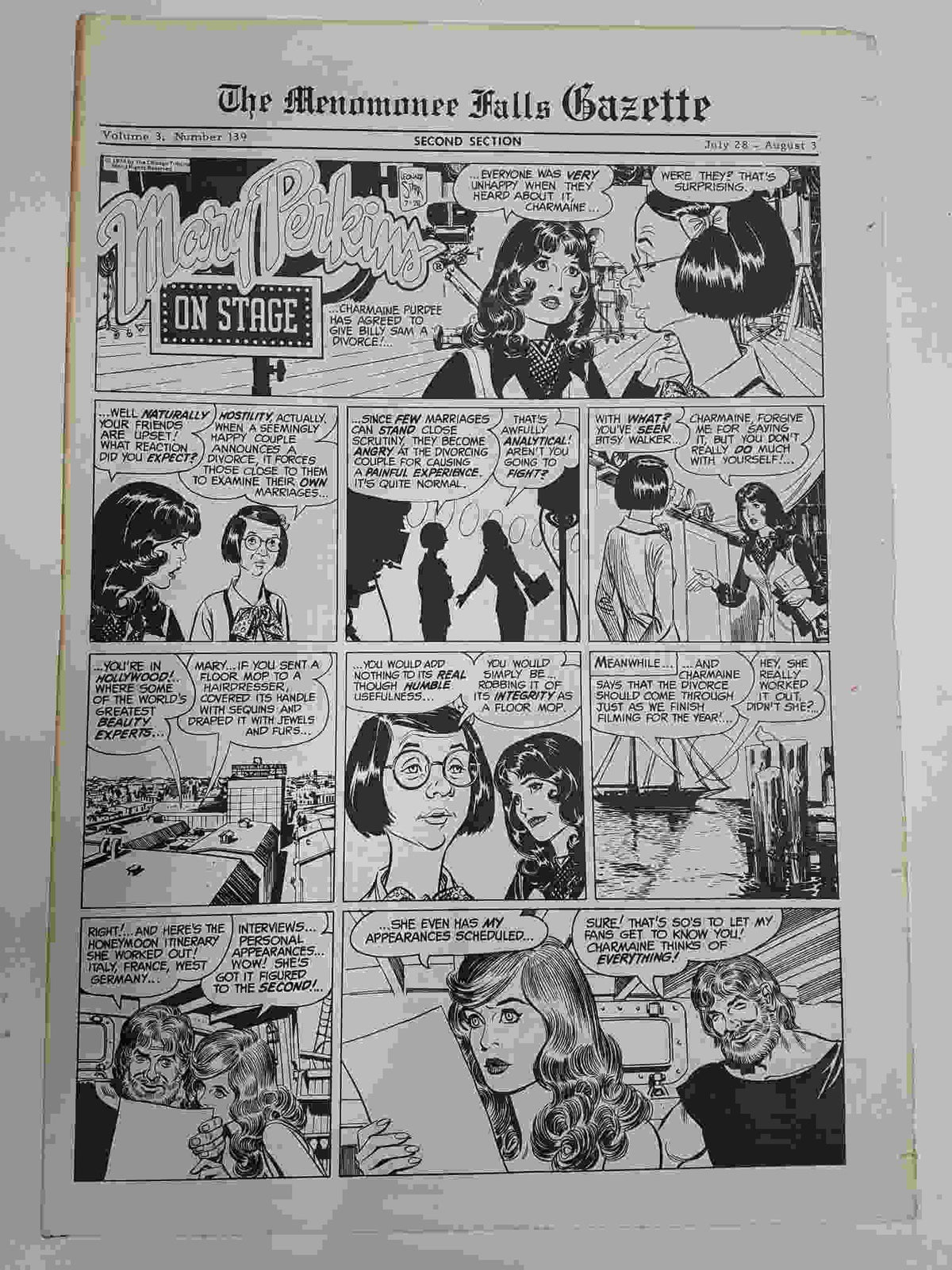 The Menomonee Falls Gazette volumen 3 numero 139 second section  (08.1974)