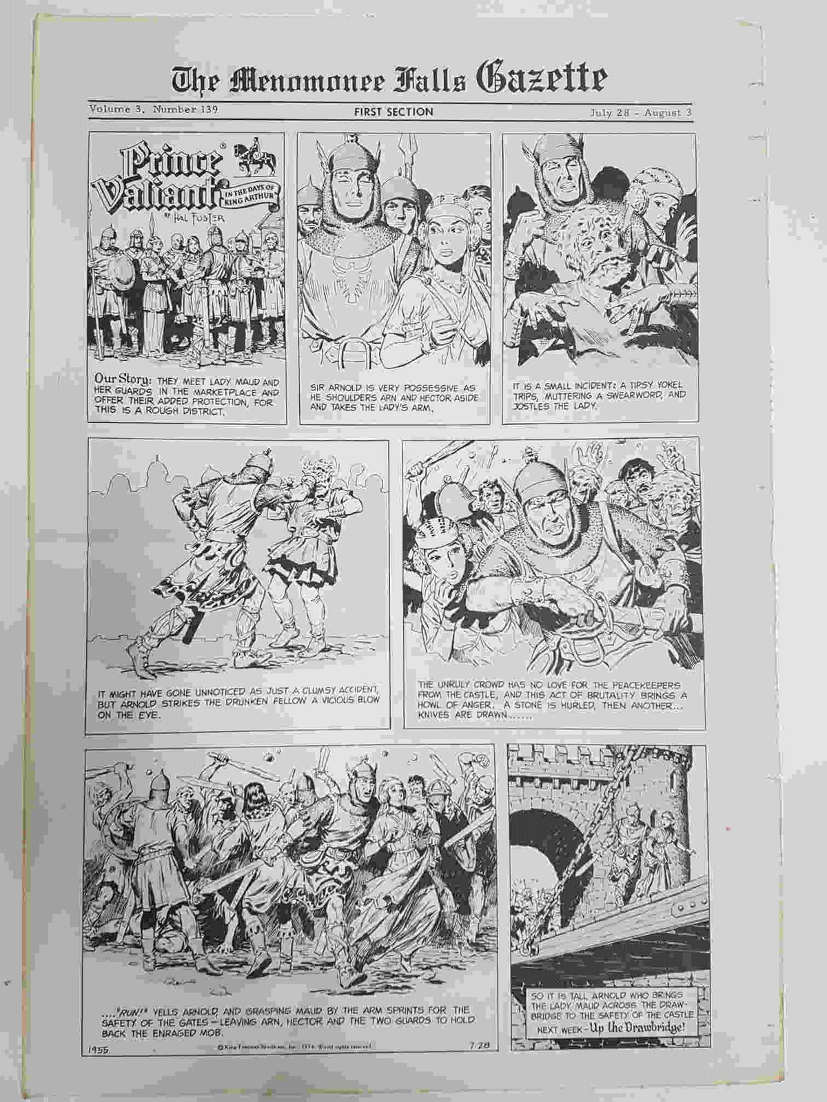 The Menomonee Falls Gazette volumen 3 numero 139 first section  (08.1974)