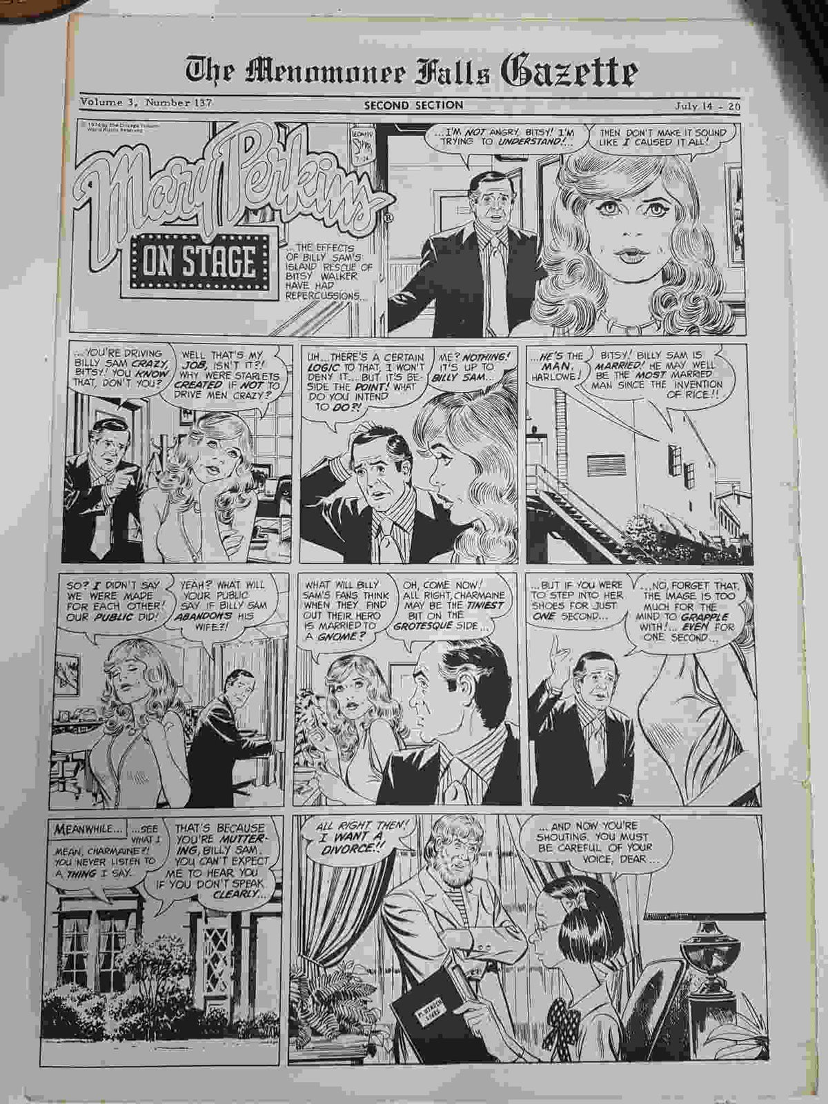 The Menomonee Falls Gazette volumen 3 numero 137 second section  (07.1974)