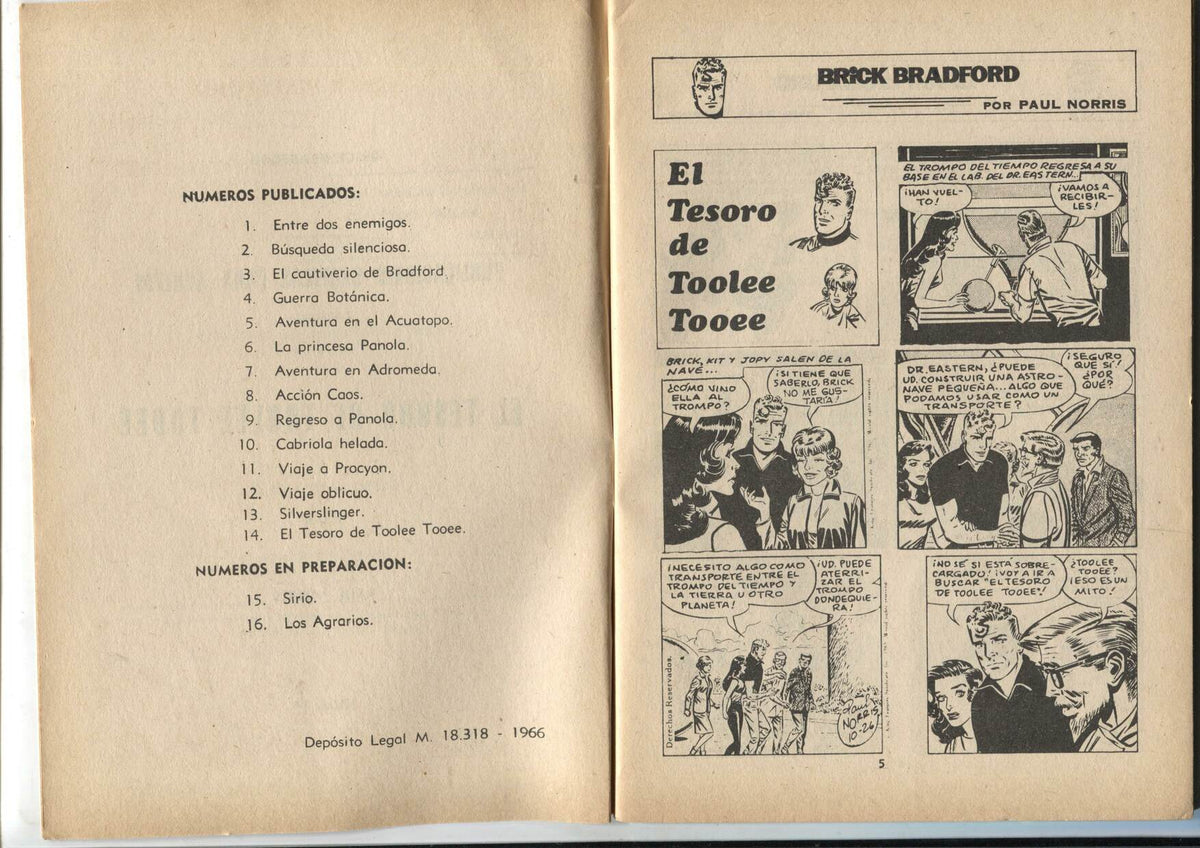 Heroes Modernos serie Brick Bradford numero 14: El tesoro de Toolee Tooee
