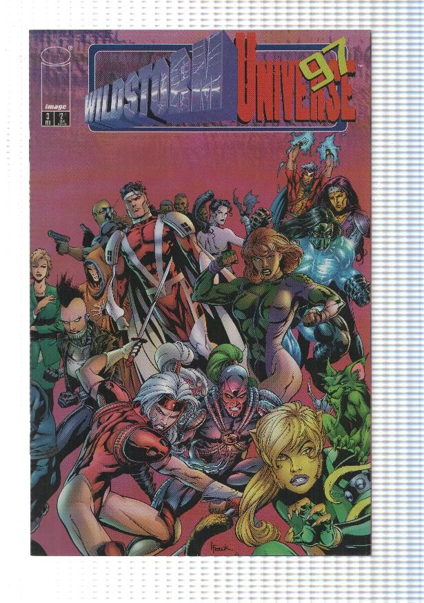 Image: WildStorm Universe 97 num 3. Zealot, Grail and Mother-One, Aries, Brass