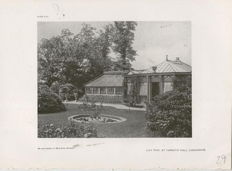 Jardines ingleses lamina 29: Lily Pool at Carnatic Hall, Lancashire