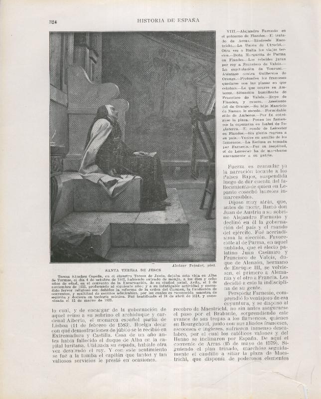 Historia de España lamina 195: Santa Teresa de Jesus