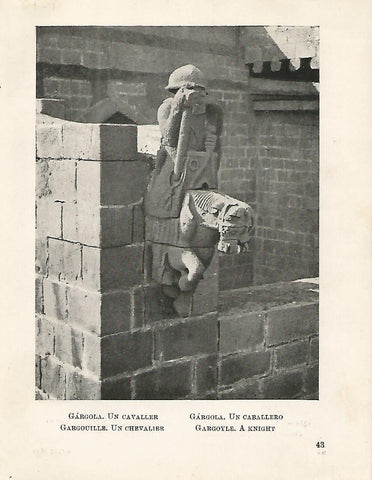 Lamina 1075: CATEDRAL DE BARCELONA. Gargola. Un caballero