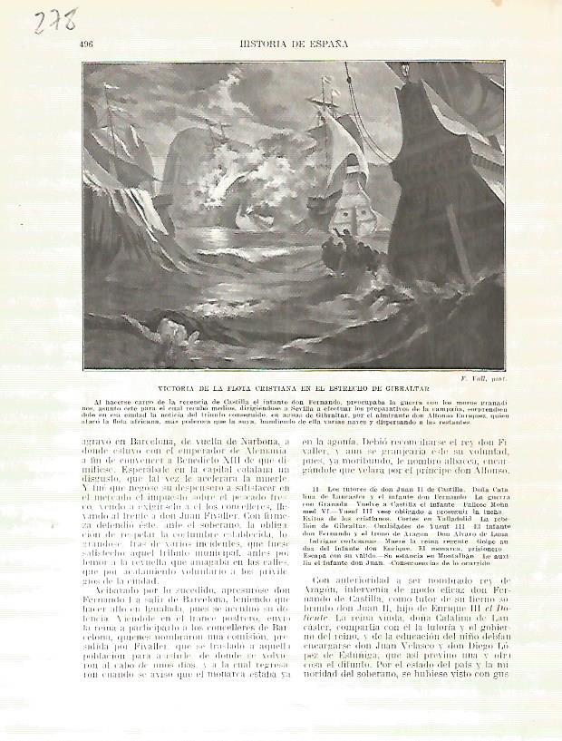 LAMINA 4791: Victoria de la flota cristiana en el Estrecho de Gibraltar