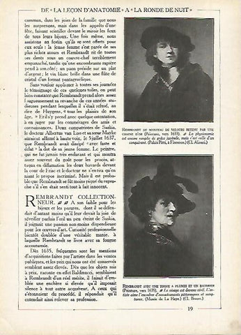 LAMINA 10058: Autorretratos de Rembrandt con sombrero
