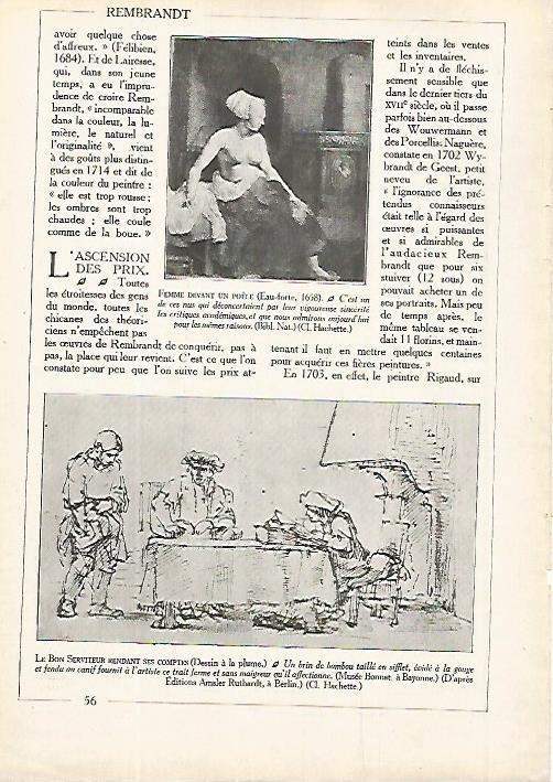 LAMINA 10076: Mujer delante de una sarten por Rembrandt