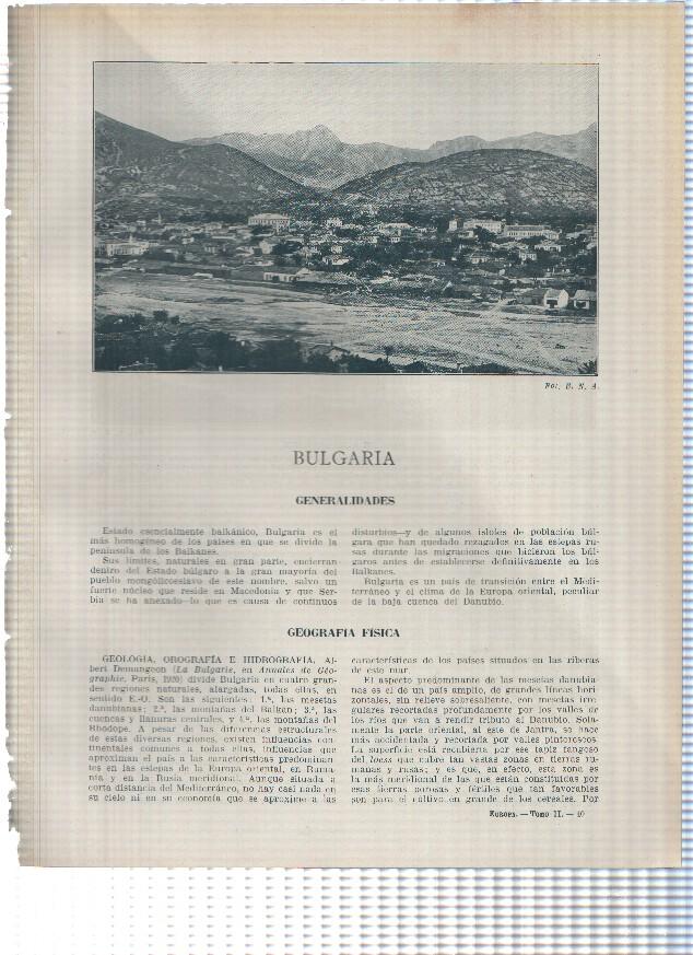 Lamina/sheet/feuille numerada 573/574: Bulgaria: Vista y Paso de Bielogradchik