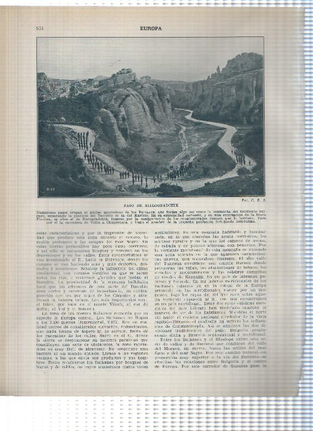 Lamina/sheet/feuille numerada 573/574: Bulgaria: Vista y Paso de Bielogradchik