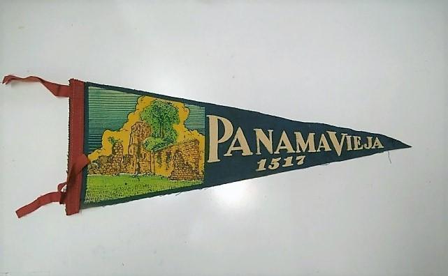 BANDERIN: PANAMA - Ilustracion de PANAMA VIEJO con fecha 1517.