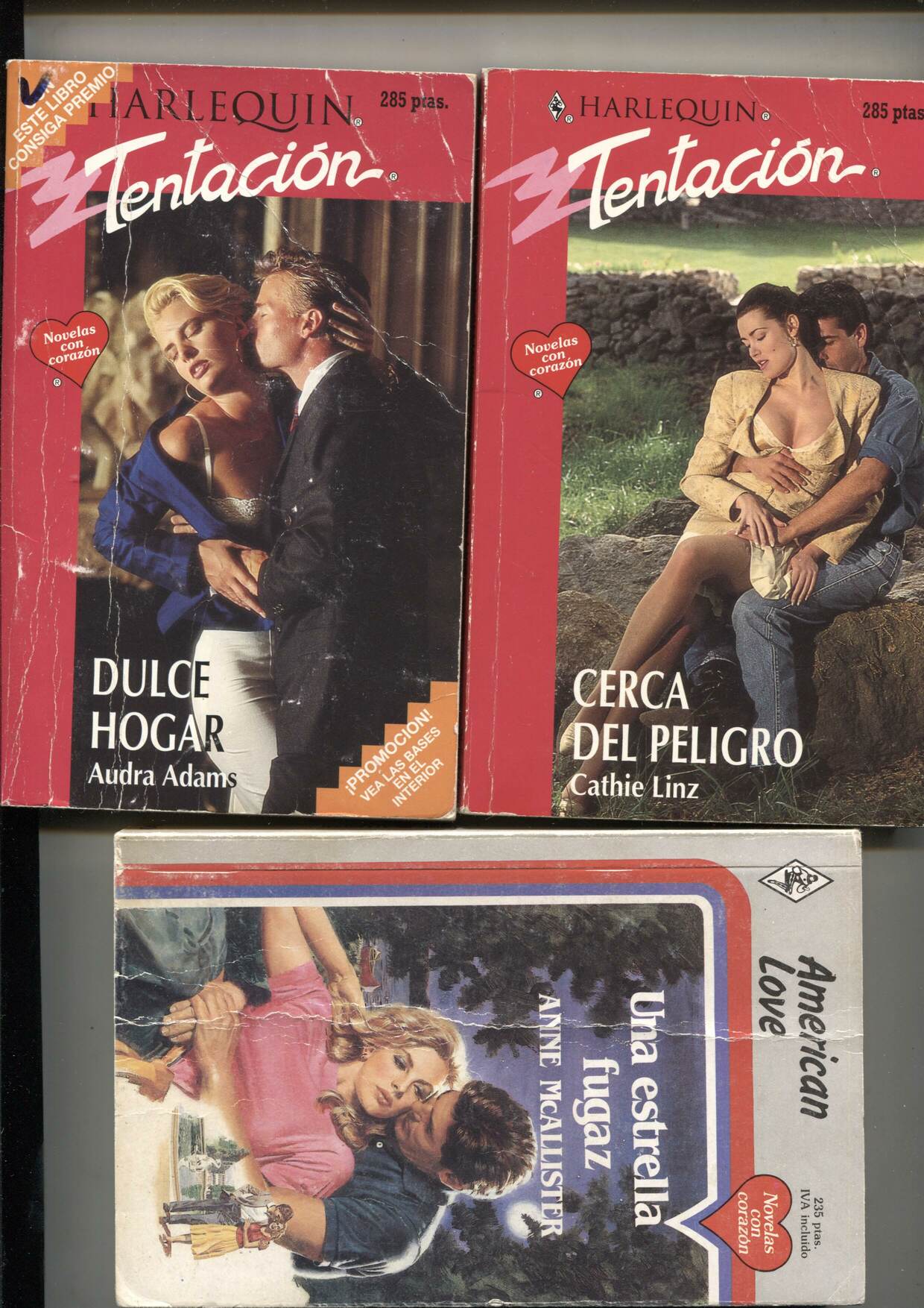 Lote numero 27: 3 novelas Romantica: Cerca del peligro, Dulce hogar, Una estrella fugaz
